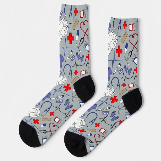 Chaussette Doctor and Nurse Scrubs Patterned (Gauche)