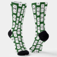 Dominos blancs avec points noirs sur motif vert