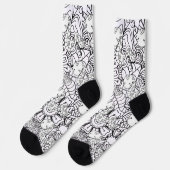 Chaussette Doodle botanique de serpent et de fleurs (Gauche)
