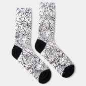 Chaussette Doodle botanique de serpent et de fleurs (Droite)