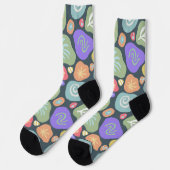 Chaussette Doodles de rêve - Boho Nature Vibrant Design Motif (Gauche)