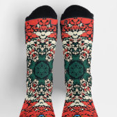 Chaussette Dot Mandala Rouge Blanc Bleu et Vert (Haut)