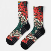 Chaussette Dot Mandala Rouge Blanc Bleu et Vert (Gauche)