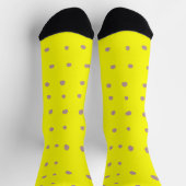 Chaussette Dotes violettes sur jaune (Haut)