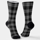 Chaussette Douglas tartan noir gris plaid (Angulaire)