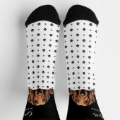 Chaussette Doxie Dachshund Chien Empreinte de patte noir blan (Haut)