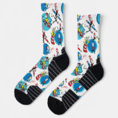 Chaussette Dr Seuss | Caractères avec Motif de crayons (Gauche)