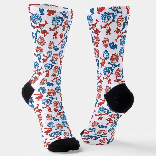 Chaussette Dr Seuss | Chose Une Chose Deux Motifs du drapeau (Angulaire)