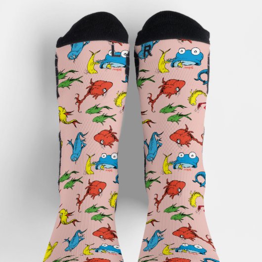 Chaussette Dr Seuss | Un poisson deux Motifs de poisson (Haut)