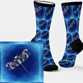 Chaussette Dragonfly Abstraite sur Blue