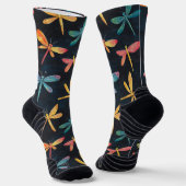 Chaussette Dragonfly Bug Chalk Dessin Motif noir (Angulaire)