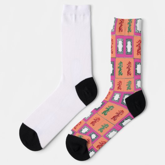 Chaussette Dragons 9 Barbie Rose et Corail Design (Gauche)