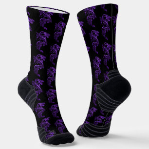 Chaussette Dragons asiatiques violets