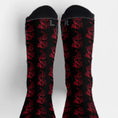 Chaussette Dragons d'Asie Rouge (Haut)