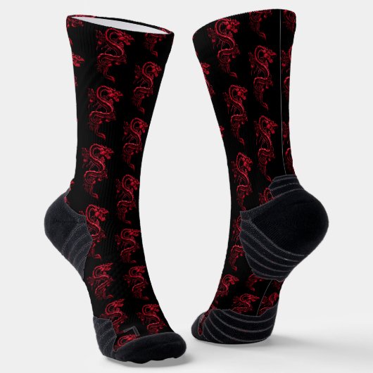 Chaussette Dragons d'Asie Rouge (Angulaire)
