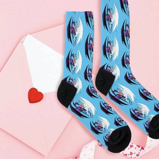 Chaussette Dragons Love Heart Blue