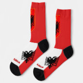 Chaussette Drapeau albanais patriotique, Albanie durable (Gauche)