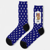 Chaussette Drapeau américain Golden Retriever Chien Patriotiq (Gauche)