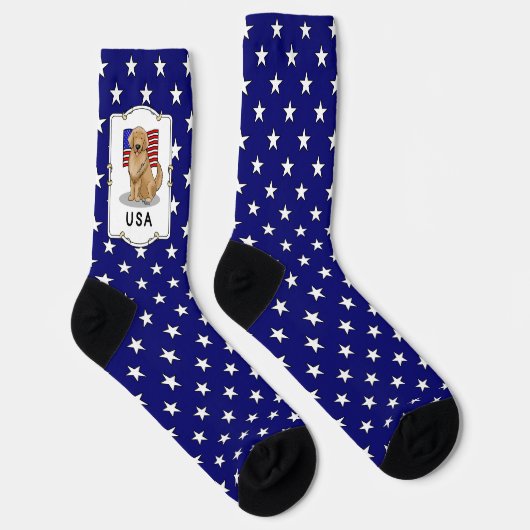 Chaussette Drapeau américain Golden Retriever Chien Patriotiq (Droite)