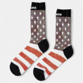 Chaussette Drapeau américain personnalisé avec nom Hommes (Gauche)