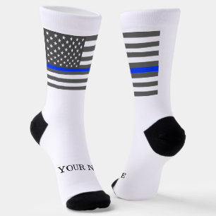 Chaussette Drapeau américain Thin Blue Line forces de l'ordre