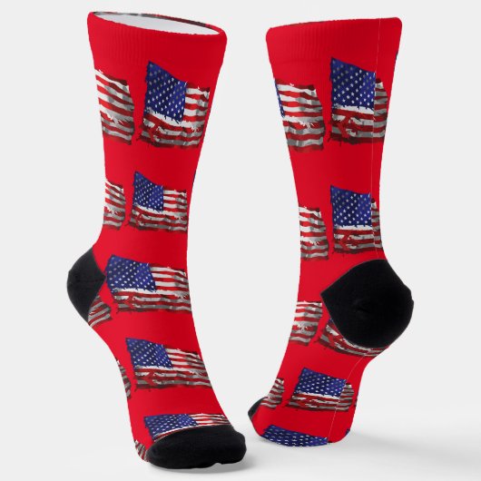 Chaussette Drapeau américain vintage Thunder_Cove (Angulaire)