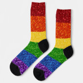 Chaussette Drapeau arc-en-ciel pailleté LGBT (Gauche)