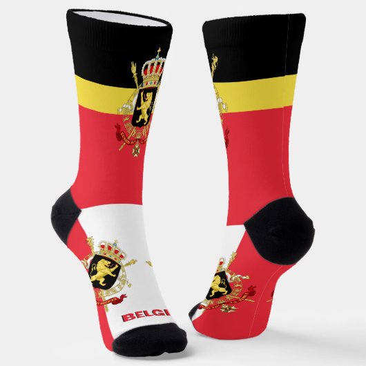 Chaussette Drapeau Belge Patriotique, Durable Belgique (Angulaire)