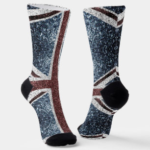 Chaussette Drapeau britannique Rustique vintage scintille pai