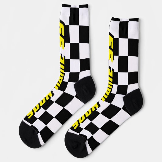 Chaussette Drapeau de course automobile à damiers automobile  (Gauche)