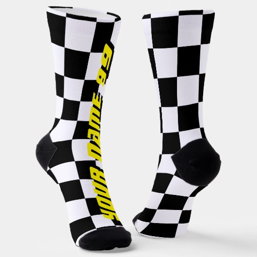 Chaussette Drapeau de course automobile à damiers automobile  (Angulaire)