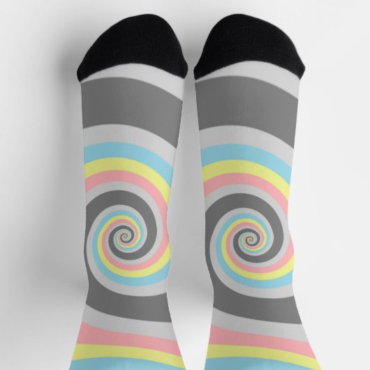 Chaussette Drapeau de fierté abstrait en spirale groovy tripa (Haut)