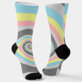 Chaussette Drapeau de fierté abstrait en spirale groovy tripa (Angulaire)