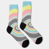 Chaussette Drapeau de fierté abstrait en spirale groovy tripa (Droite)