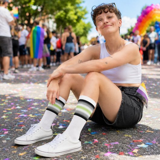 Chaussette Drapeau de fierté agender à dégradé