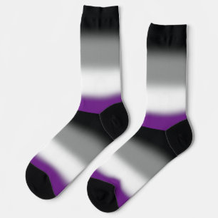 Chaussette Drapeau de fierté asexué à dégradé