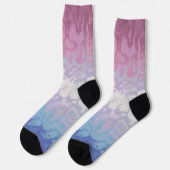 Chaussette Drapeau de fierté bigender tripant ondoyant funky (Gauche)