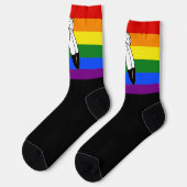 Chaussette Drapeau de fierté bispirituel de SlipperyJoe's sym (Gauche)