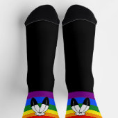 Chaussette Drapeau de fierté bispirituel de SlipperyJoe's sym (Haut)