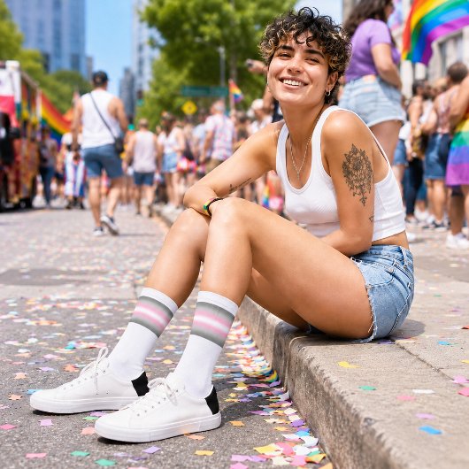 Chaussette Drapeau de fierté demigirl à dégradé
