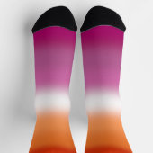 Chaussette Drapeau de fierté lesbienne à dégradé (Haut)