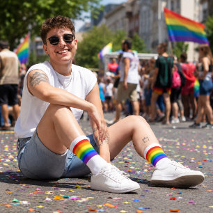 Chaussette Drapeau de fierté LGBTQ arc-en-ciel dégradé
