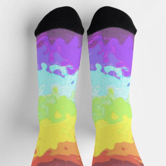 Chaussette Drapeau de fierté Neurogenre Abstrait BoHo Psychéd (Haut)