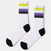 Chaussette Drapeau de fierté non binaire à dégradé (Gauche)