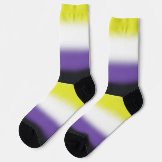 Chaussette Drapeau de fierté non binaire à dégradé