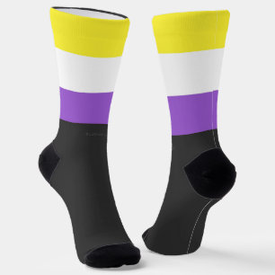 Chaussette Drapeau de fierté non binaire de SlipperyJoe's jau