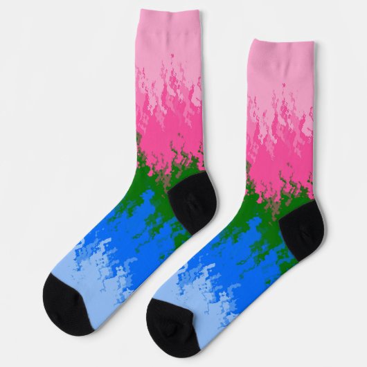 Chaussette Drapeau de fierté Omniromantique Abstraite (Gauche)