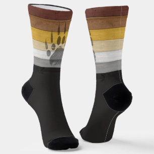 Chaussette drapeau de la fierté de l'ours de SlipperyJoe's te