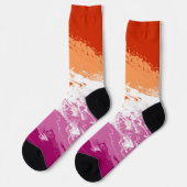 Chaussette Drapeau de la fierté lesbienne Abstraite (Gauche)