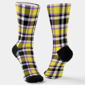 Chaussette Drapeau de la Fierté Plaid Non binaire Boho Eclect (Angulaire)